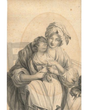 Virgin Mary with child Jesus by Henri Joseph Dubouchet - Modern Artwork