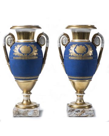 Cobalt Porcelain Vases by Anonymous - Decorative Object