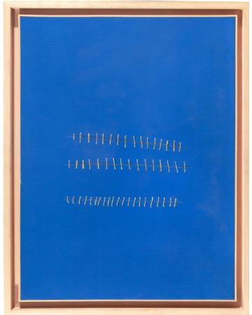 Seams on Blue by Mario Bigetti - Contemporary Artwork