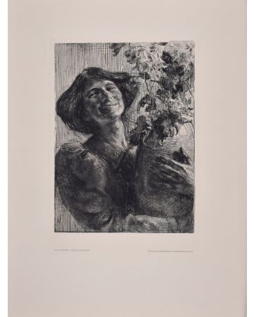 Junge Frau mit Blumenvase by Karl Koepping - Modern Artwork