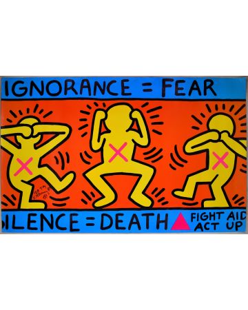 IGNORANCE=FEAR/ SILENCE=DEATH by Keith Haring - Contemporary artwork