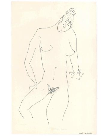 Sketched Female Nude by Alkis Matheos - Contemporary Artwork 