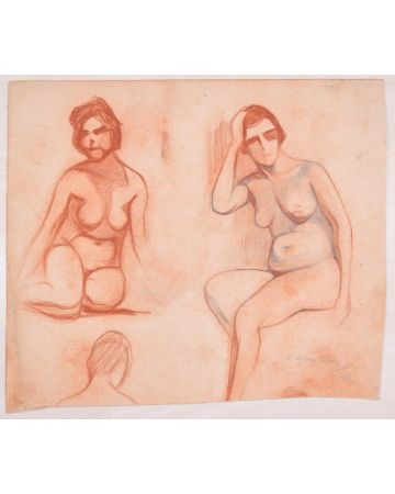 Studies for a Female Nude by Ginsbourg - Modern Artwork 