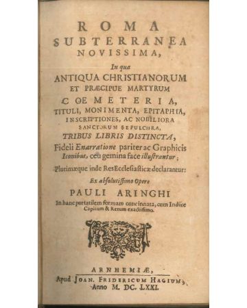 Roma subterranea novissima by Paulus Aringhus - Ancient Rare Book
