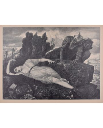 Sleeping Diana  by Arnold Böcklin (after) - Moder Artwork
