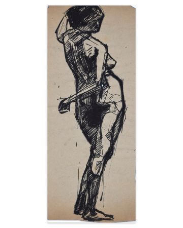 Female Nude by Jacques Le Breton- Modern Artwork