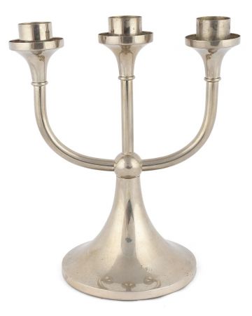 Nichel Plated Metal Candle Holder - Decorative Objects