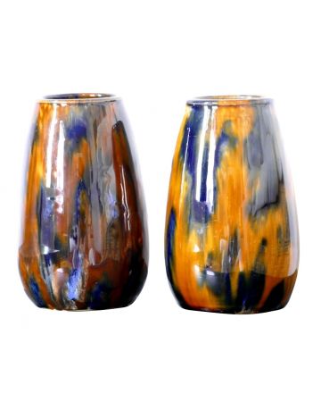 Pair Of Polychrome Vases - Decorative Objects