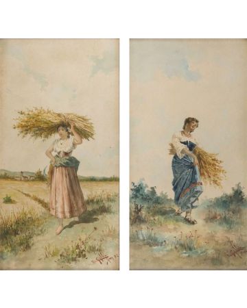 Farmers With Bundle Of Spikes By Artist XIX Century - Modern Artworks
