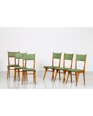 Set of Six Green Chairs - Design Furniture