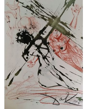 Jesus carrying the Cross - From "Biblia Sacra" by Salvador Dalì - Surrealist Artwork