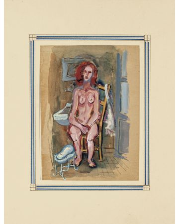 Nude Woman by Primo Zeglio- Modern Artwork