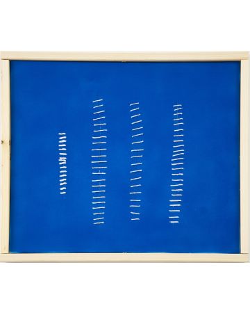 Seams on Blue by Mario Bigetti - Contemporary Artwork