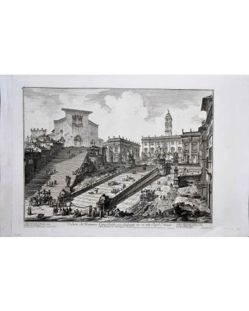 View of the Capitoline Hill   by Giovanni Battista Piranesi - Old Master Artwork