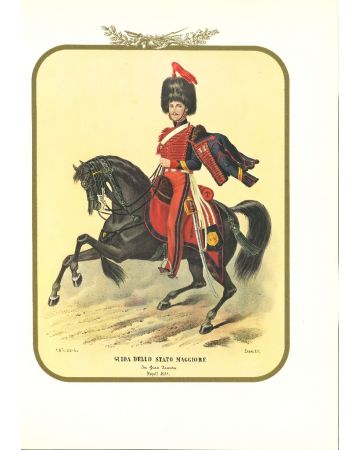 Leadership of the General Staff - Lithograph by Antonio Zezon. Naples 1854.