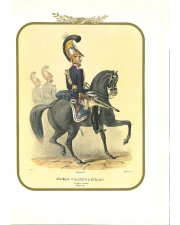 Bodyguard on Horseback - Lithograph by Antonio Zezon. Naples 1851.