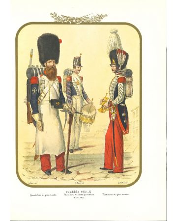Real Guard is - Lithograph by Antonio Zezon. Naples,1852.