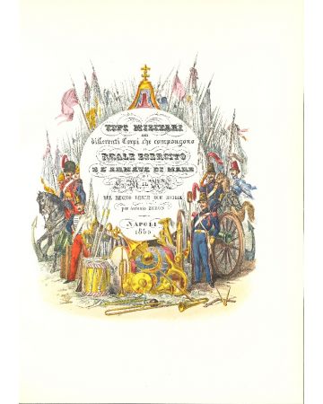 Slogan Royal Army - Lithograph by Antonio Zezon. Naples,1850.