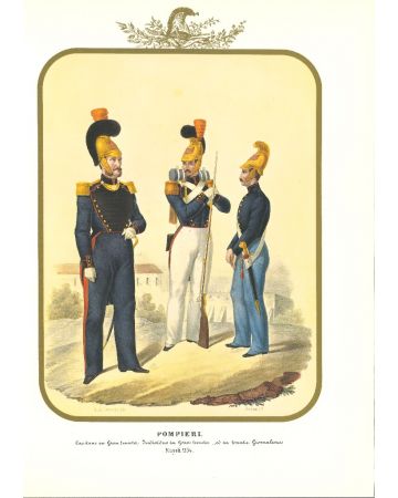 Firefighters is a lithograph by Antonio Zezon. Naples 1854.