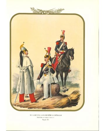 Carabinieri Regiment on Horseback is a lithograph by Antonio Zezon. Naples 1854.