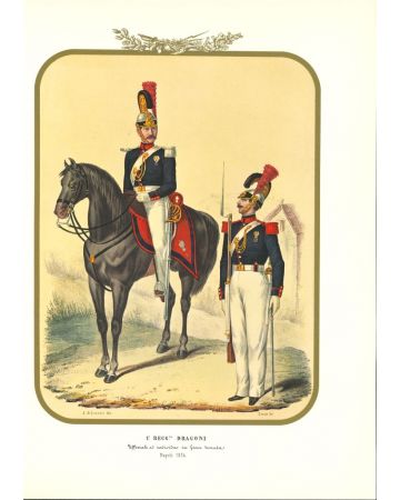 I Dragons Regiment is a lithograph by Antonio Zezon. Naples 1854.