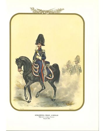 Royal Gendarmerie on horseback is a lithograph by Antonio Zezon. Naples 1852.