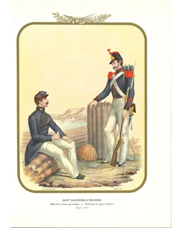 Battalion Zappatori and Pioneri is a lithograph by Antonio Zezon. Naples 1853