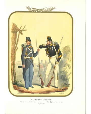 VI Hunter Battalion is a lithograph by Antonio Zezon. Naples 1853.