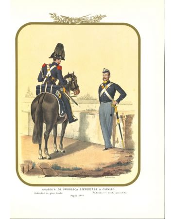 Public Security Guard on Horseback is a lithograph by Antonio Zezon. Naples 1852
