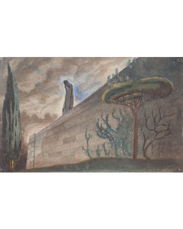 "Alegory" (1937) is an original drawing in watercolor on paper, realized by Jean Delpech (1916-1988). 