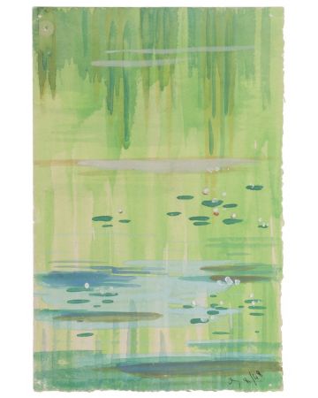 Marsh 1948's is an original drawing in watercolor a on paper, realized by Jean Delpech (1988-1916). 