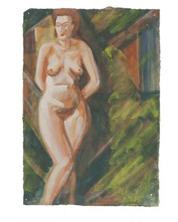 Nude is an original drawing in mixed media on paper, realized by Jean Delpech (1988-1916). 