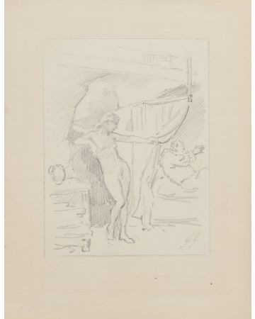 "Drawings" is an original drawing in tempera on paper, realized by Gabriel Guèrin. (FRONT OF THE DRAWING)