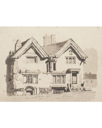 "House" is an original ink drawing on paper, realized by an Anonymous Artist of the XX Century . 