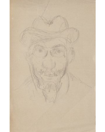 "Portrait" is an original drawing in pencil on paper, realized by Marie Louise Lenoir (1883-?)