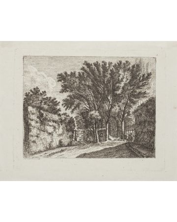 "The Forest" is an original drawing in etching, realized by Jean Philippe Serrazin (1736-1793).