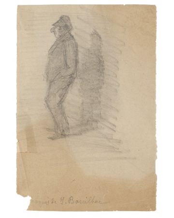 "Figure" is an original drawing in tempera on paper, realized by Jacques Baseilhac (1874-1903).