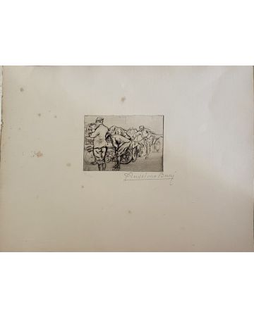 "Front Italien" is a beautiful print in etching technique, realized by Anselmo Bucci (1887-1955).