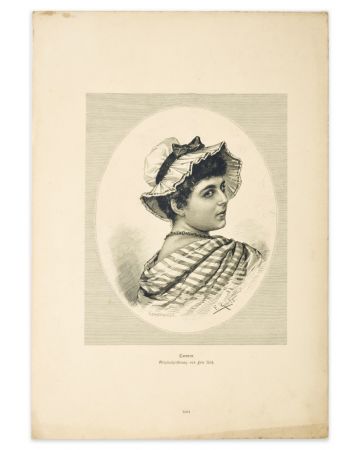 Woman is an original zincography on paper realized by D'Apres Fritz Reifs, in 1905.