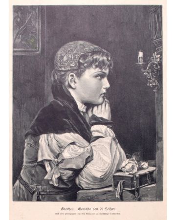 Woman is an original zincography on paper realized by D'Apres U. Seifert, in 1905.