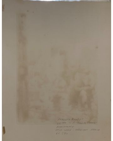 Poors is an original etching on paper, realized by the French artist Auguste Brouet. BACK OF THE ARTWORK