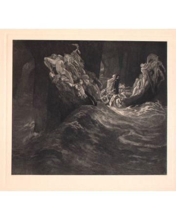 "Divina Commedia"  is an original Black and white héliogravure on cream-colored cardboard realized by Choisy Le Conin, pseudonym of Franz Von Bayros (Agram, 1866 – Vienna, 1924).