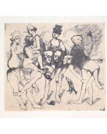 The Fellowship is an original Vintage Offset Print on ivory-colored paper, realized by Franco Gentilini (Italian Painter, 1909-1981), in Late 20th Century.