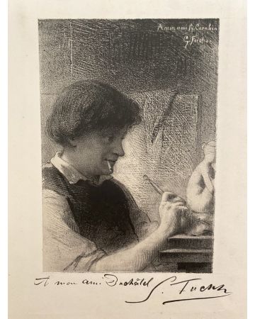 "Sculptor"  is an original print in etching technique on paper by Anonymous Artist of the 20th century.