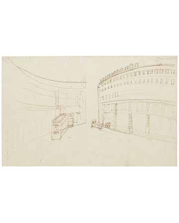 Sketch For Two Buildings by Gustave Bourgogne -  Modern Artwork