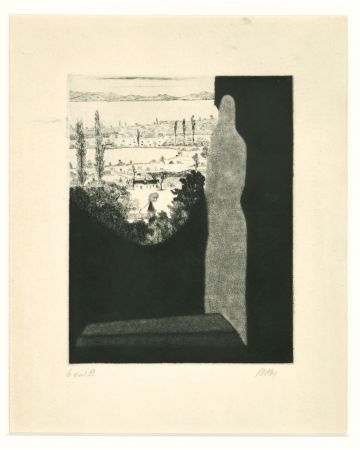 Figure in the Landscape is an original contemprary artwork realized by Robert Naly in the middle of the XX Century.
