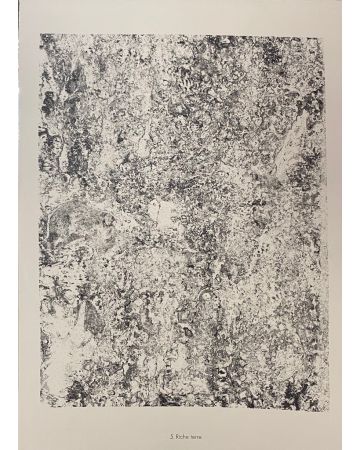 Riche Terre is an original B/W lithograph on watermarked paper "Arc". Abstract composition by the French artist Jean Dubuffet. From the album of "Theatre du sol" (1953-1959). In excellent conditions.