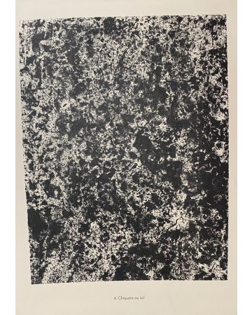 Chiquetis au sol is an original B/W lithograph on watermarked paper "Arc". Abstract composition by the French artist Jean Dubuffet. From the album of "Theatre du sol" (1953-1959). In excellent conditions.