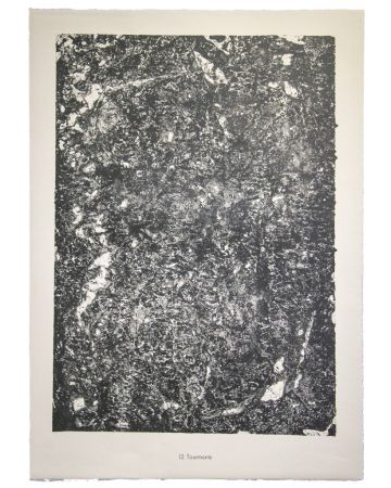 Tourments is an original lithograph on watermarked paper "Arc". Abstract composition by the French artist Jean Dubuffet. From the album of "Sols Terres" (1953-1959). In excellent conditions.