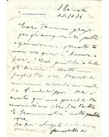 Filippo de Pisis, Autograph Letter Signed by de Pisis - Love and Flowers-  Manuscript